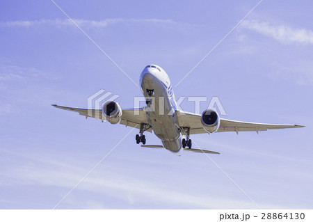 着陸する飛行機 ボーイング787 着陸する飛行機 ボーイング787 28864130