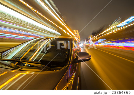 night city drive by car 28864369