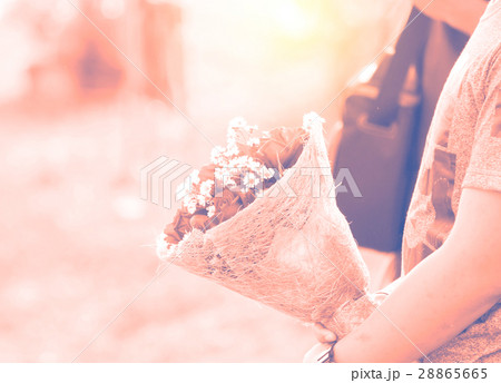 Bouquet of flowers in hand woman Bouquet of flowers in hand woman 28865665