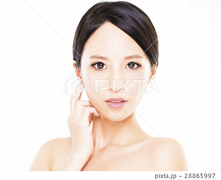 closeup   young  woman face with clean  skin 28865997