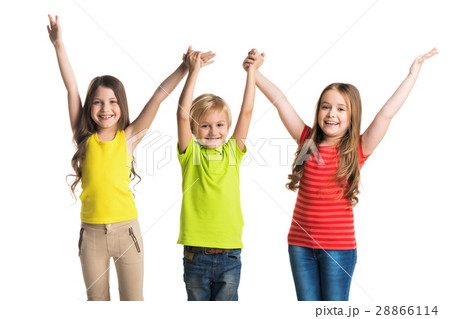 Happy children isolated on white 28866114
