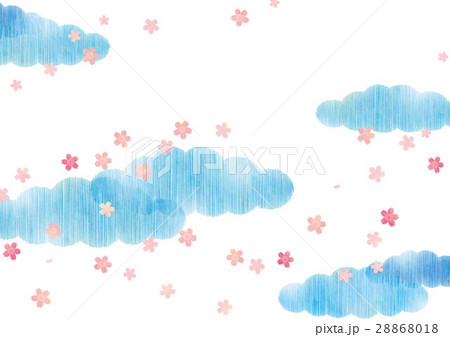 背景素材 可愛い和模様桜 よこ 1のイラスト素材