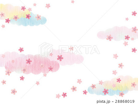 背景素材 可愛い和模様桜 よこ 2のイラスト素材