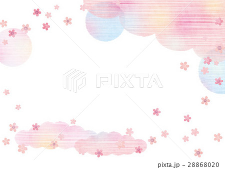 背景素材 可愛い和模様桜 よこ 3のイラスト素材 28868020 Pixta