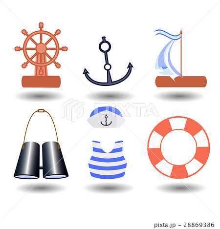 ship elements on a white background ship elements on a white background 28869386