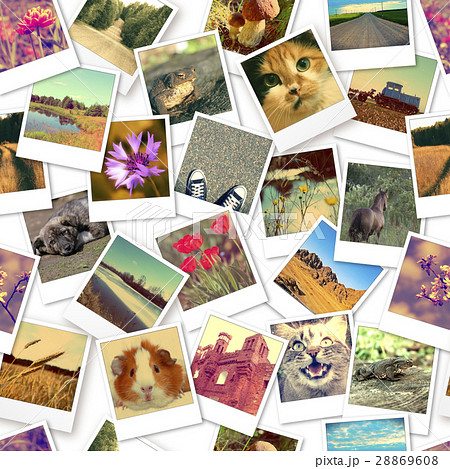 Instant photos. Seamless pattern background. 28869608