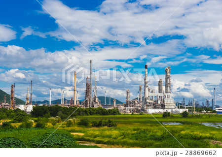 Oil Refinery factory industry with blue sky Oil Refinery factory industry with blue sky 28869662