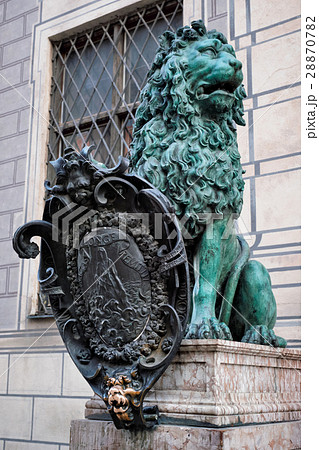 Bavarian lion statue at Munich Residenz palace Bavarian lion statue at Munich Residenz palace 28870782
