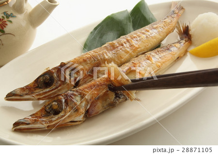 焼き魚　キス　ニギスの干物　箸 28871105