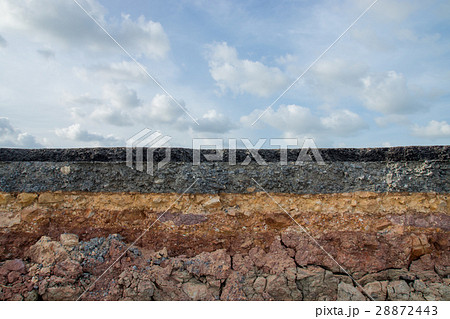 The curb erosion from storms. The curb erosion from storms. 28872443