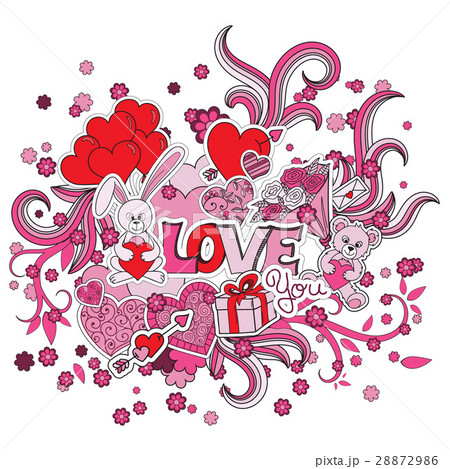 Love doodles background 28872986