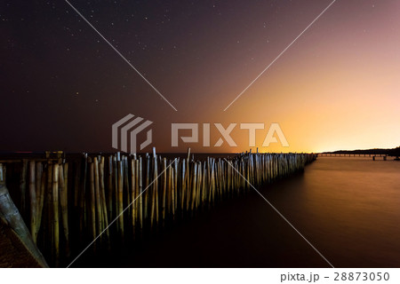milky way over sea with twilight sky 28873050