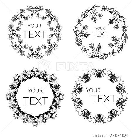 Floral wreath decorative round frame 28874826