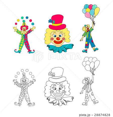 Hand drawn clown collection 28874828