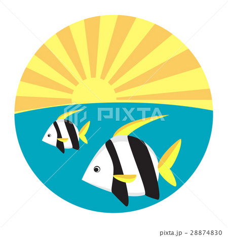 Tropical fish flat icon 28874830