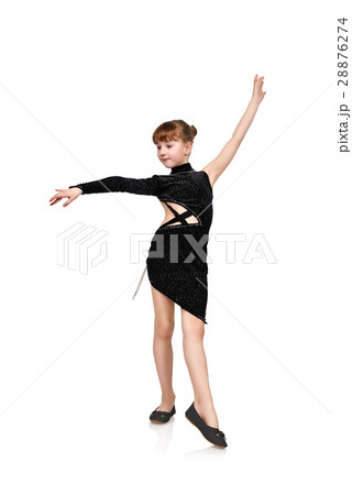 Young girl in black dress 28876274