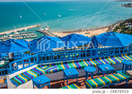 Cafe with beautiful view on Sidi Bou Said harbour 28876910