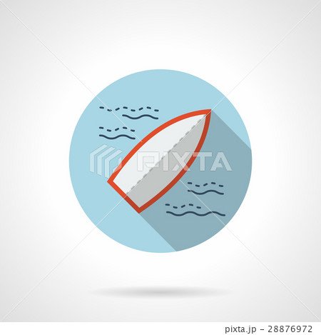 Surfboard flat blue round vector icon 28876972