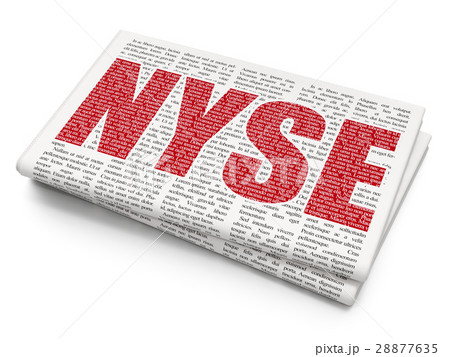 Stock market indexes concept: NYSE on Newspaper 28877635