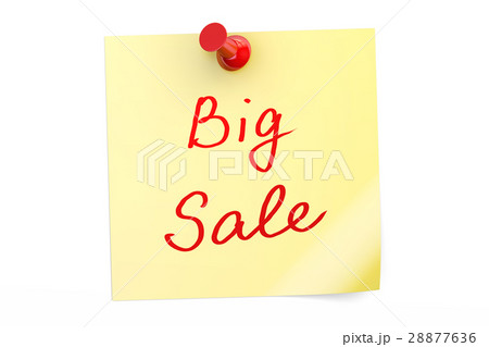 Big Sale text on a sticky note, 3D rendering 28877636
