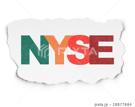 Stock market indexes concept: NYSE on Torn Paper 28877684