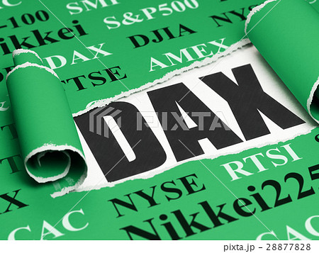 Stock market indexes concept: black text DAX under 28877828