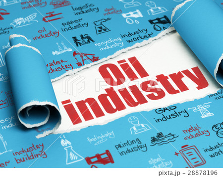 Manufacuring concept: red text Oil Industry under 28878196