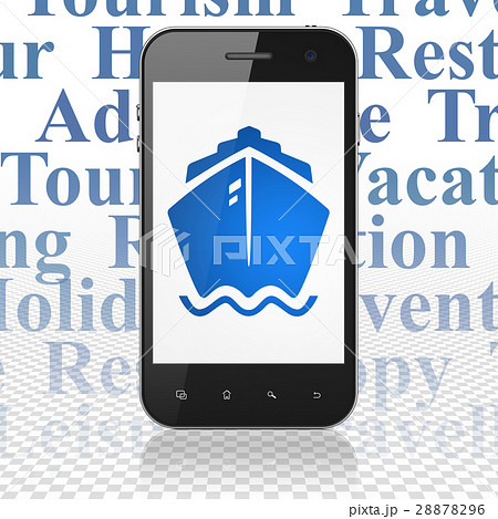 Tourism concept: Smartphone with Ship on display 28878296