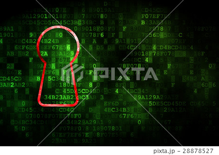 Data concept: Keyhole on digital background 28878527