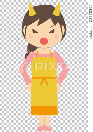 Cute little long-haired housewife get angry with a cancan 28878596