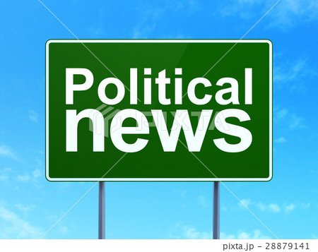 News concept: Political News on road sign 28879141