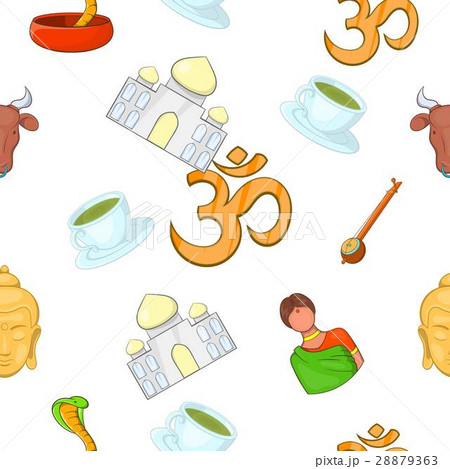 Country of India pattern, cartoon style Country of India pattern, cartoon style 28879363