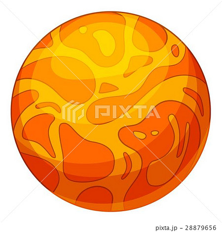 Orange planet icon, cartoon style 28879656