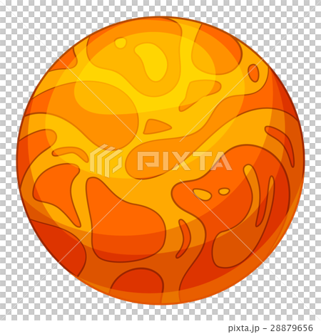 Orange planet icon, cartoon style 28879656