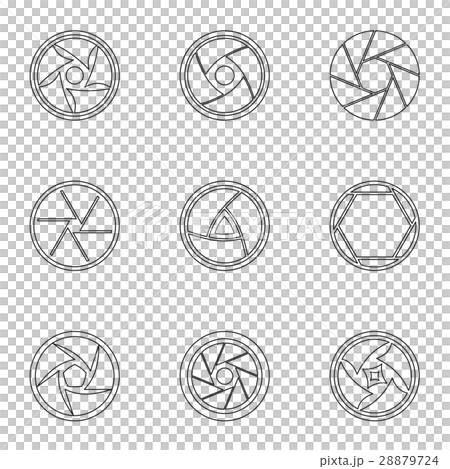 Aperture icons set, outline style - Stock Illustration [28879724] - PIXTA