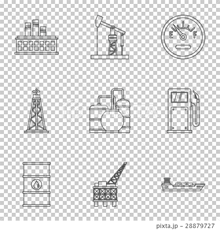 Petroleum icons set, outline style 28879727
