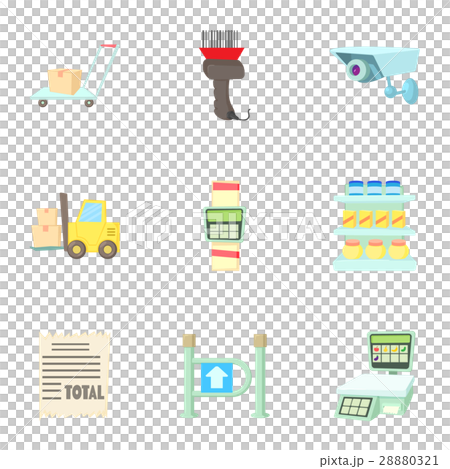 Store icons set, cartoon style Store icons set, cartoon style 28880321