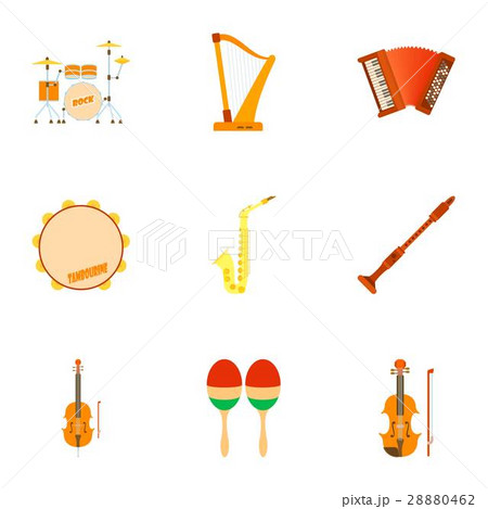 Musical tools icons set, flat style Musical tools icons set, flat style 28880462