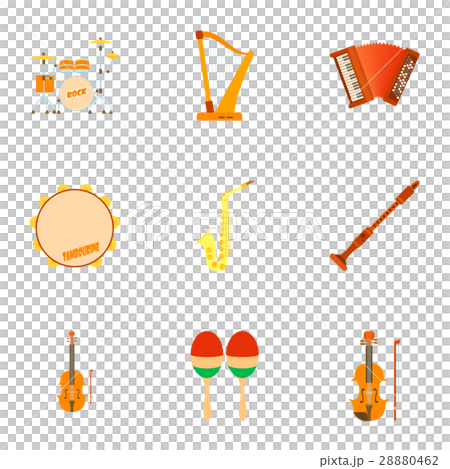 Musical tools icons set, flat style Musical tools icons set, flat style 28880462