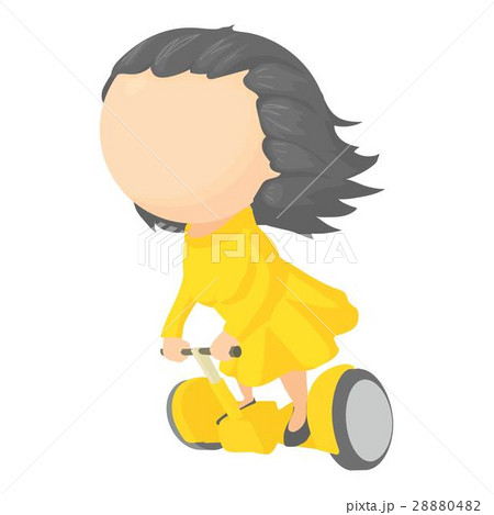Girl on segway icon, cartoon style Girl on segway icon, cartoon style 28880482