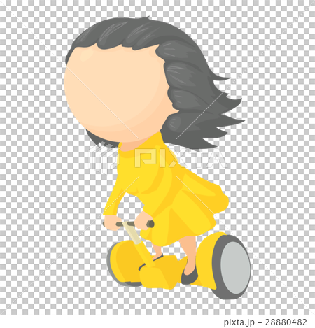 Girl on segway icon, cartoon style Girl on segway icon, cartoon style 28880482