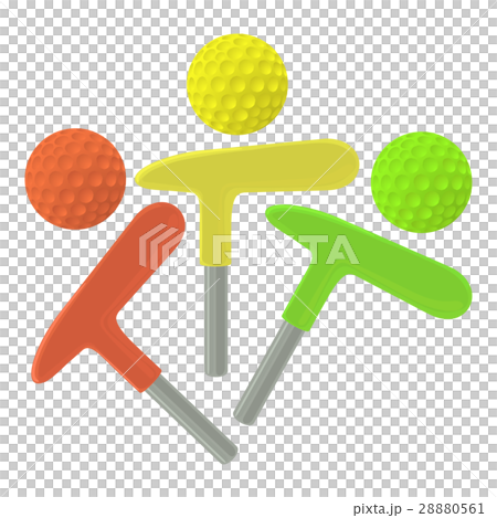 Golf emblem icon, cartoon style 28880561