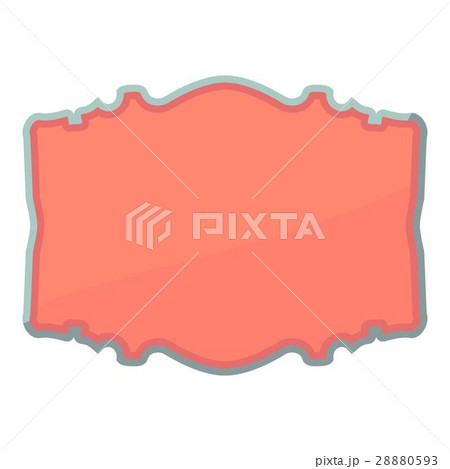 Shaped label icon, cartoon style 28880593