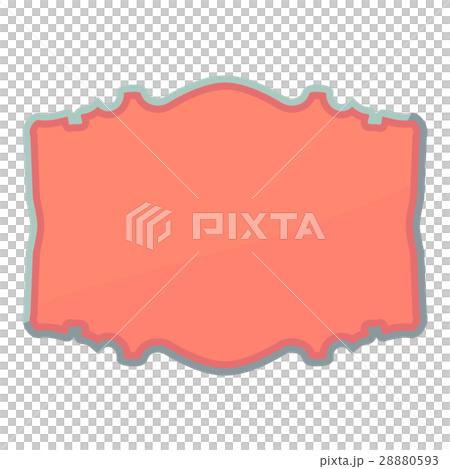 Shaped label icon, cartoon style 28880593