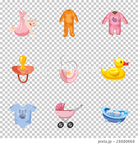 Baby icons set, cartoon style Baby icons set, cartoon style 28880668