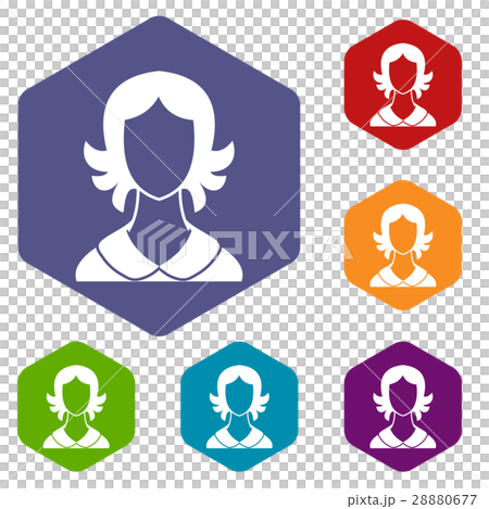Woman icons set 28880677