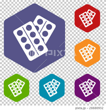 Pills in package icons set 28880932