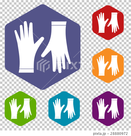 Protective gloves icons set 28880972