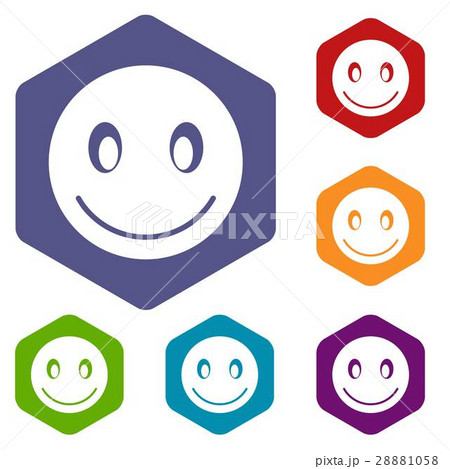 Smiling emoticon icons set Smiling emoticon icons set 28881058