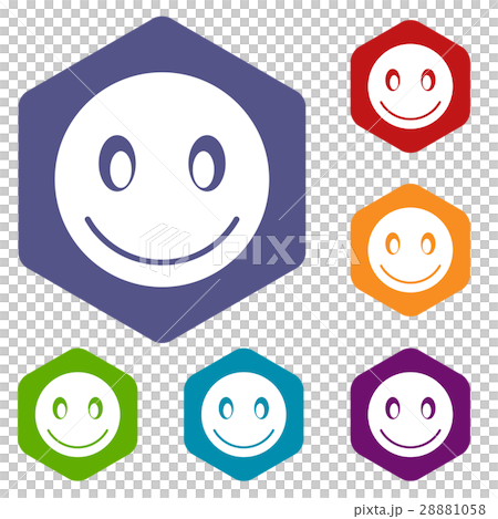 Smiling emoticon icons set Smiling emoticon icons set 28881058